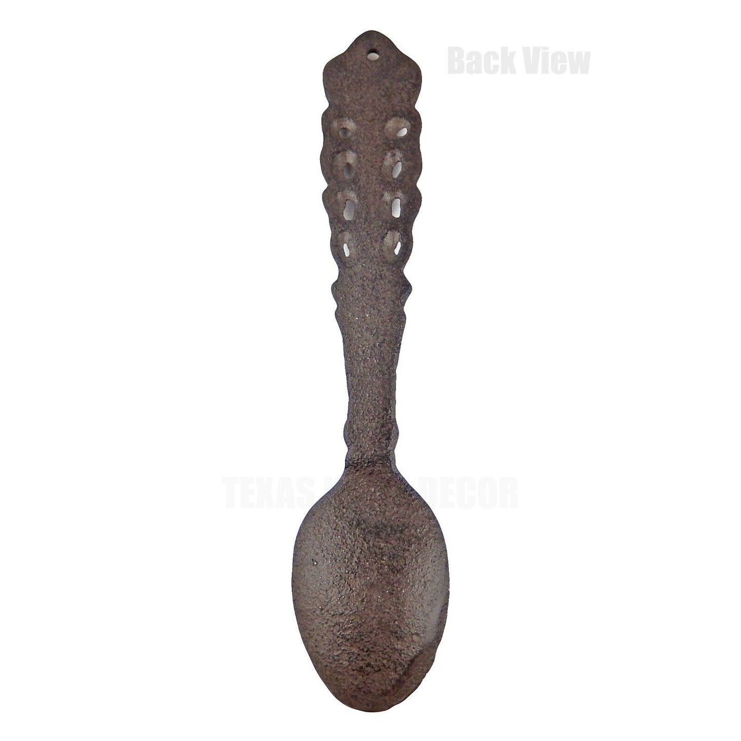 Rustic Cast Iron Decorative Spoon Kitchen Wall Decor Heavy Duty Floral Accents