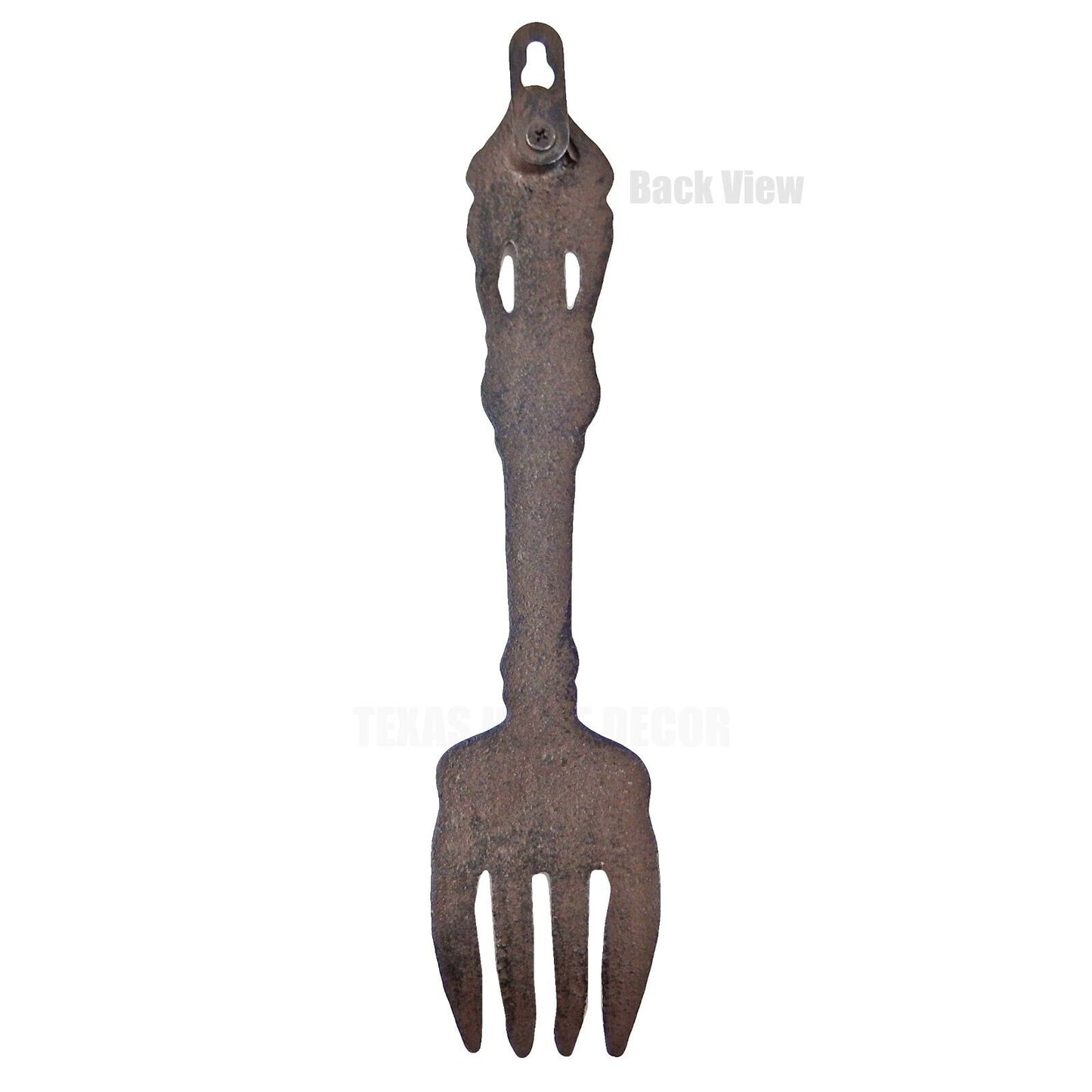 Rustic Cast Iron Decorative Fork Kitchen Wall Decor Heavy Duty Floral Accents