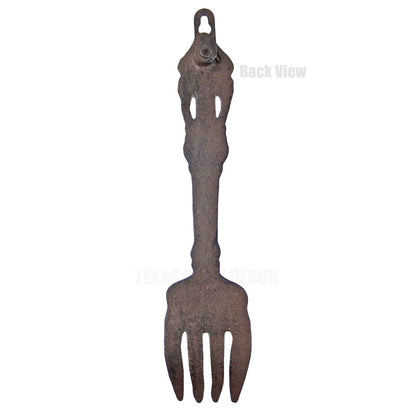 Rustic Cast Iron Decorative Fork Kitchen Wall Decor Heavy Duty Floral Accents