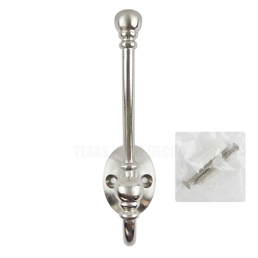 Fancy Brushed Stainless Steel Double Wall Hook Bathroom Door Towel Coat Hanger