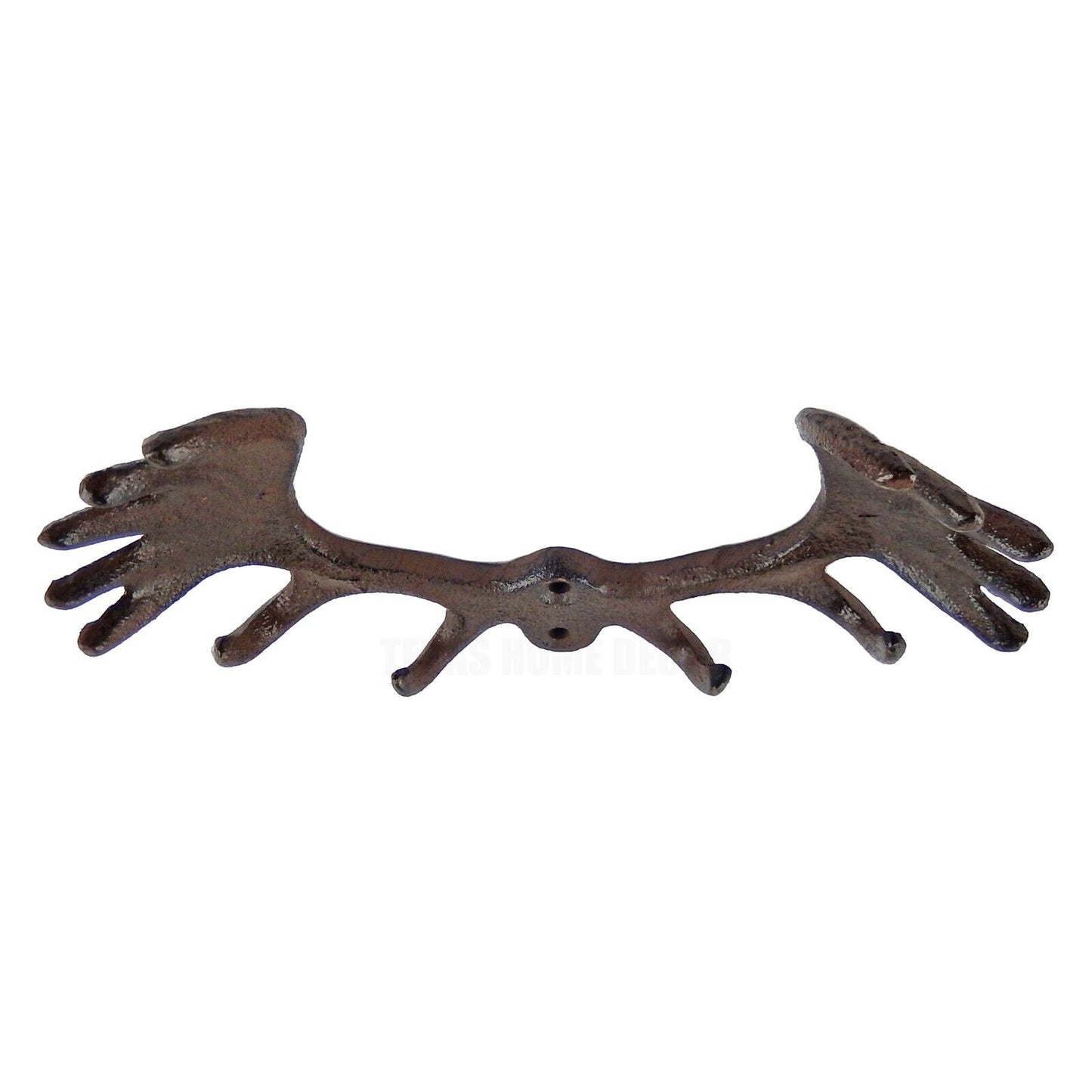 Moose Antler Wall Hook Key Rack Towel Coat Hanger Cast Iron Rustic Cabin Decor