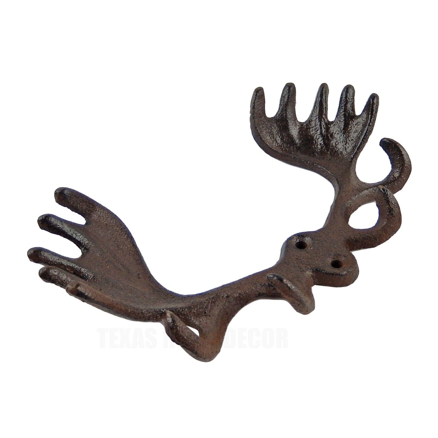 Moose Antler Wall Hook Key Rack Towel Coat Hanger Cast Iron Rustic Cabin Decor