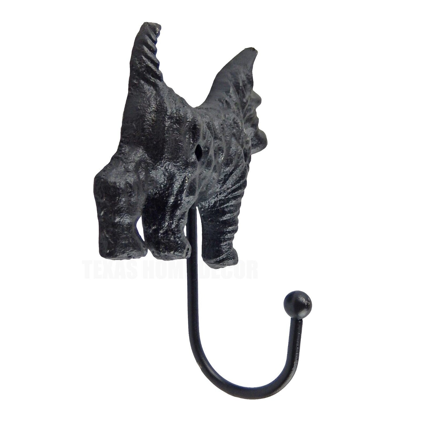 Scottie Dog Wall Hook Cast Iron Key Towel Leash Coat Hanger Black Finish