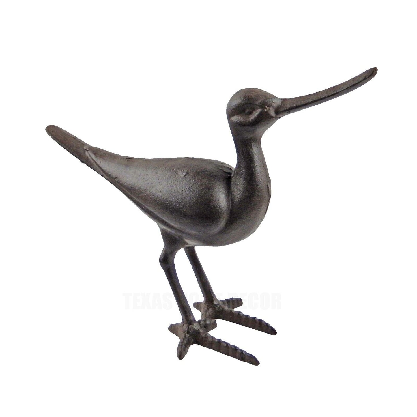 Cast Iron Shore Bird Figurine Statue Nautical Home Garden Pond Yard Decor Brown