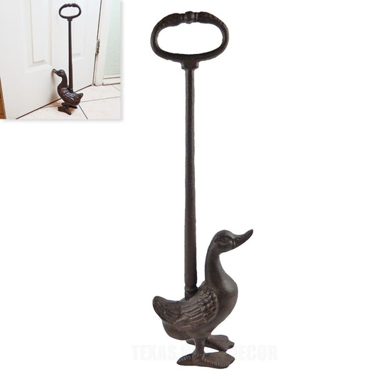 Duck Doorstop Door Porter with Handle Antique Style Cast Iron 20.5" Tall