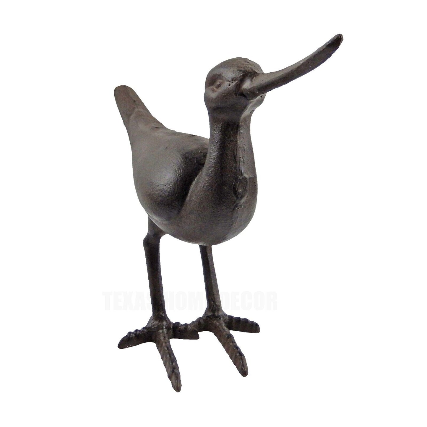 Cast Iron Shore Bird Figurine Statue Nautical Home Garden Pond Yard Decor Brown