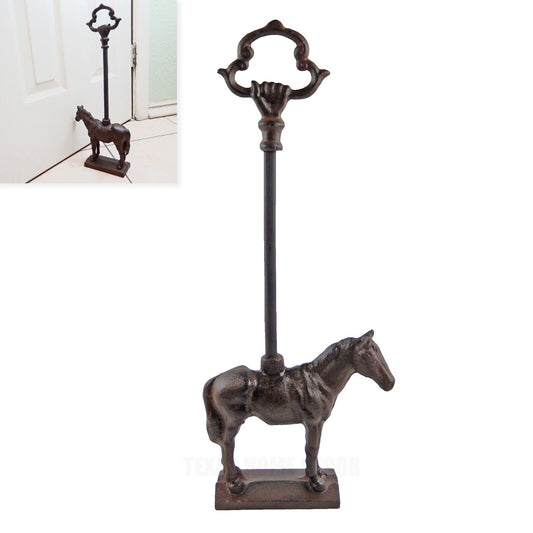 Horse Doorstop Door Porter With Handle Antique Style Cast Iron 17.5 inch Tall