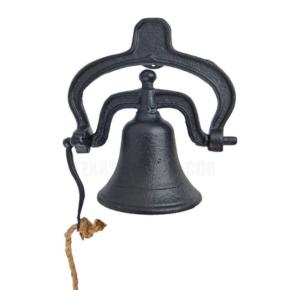 Cast Iron Farm School Church Dinner Bell Retro Antique Style Matte Black Finish