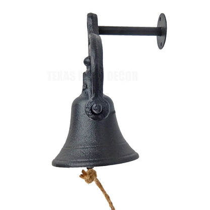 Cast Iron Farm School Church Dinner Bell Retro Antique Style Matte Black Finish