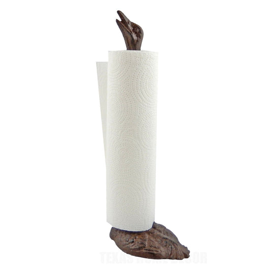 Ostrich Paper Towel Roll Holder Cast Iron Kitchen Table Top Decor Rustic Brown