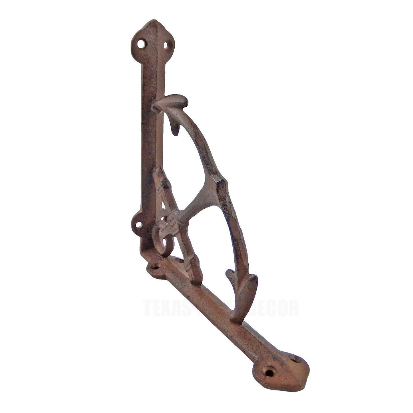 2 Cast Iron Anchor Shelf Brackets Cast Iron Nautical Navy Corner Braces 7.5 inch