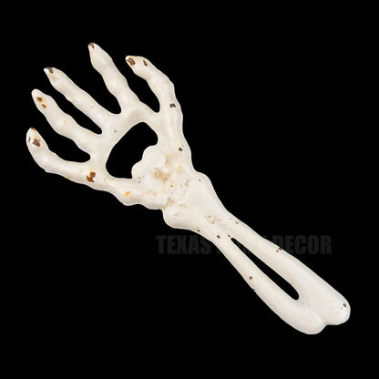 Skeleton Hand Beer Bottle Opener Hand Held Cast Iron Rusted Antique White