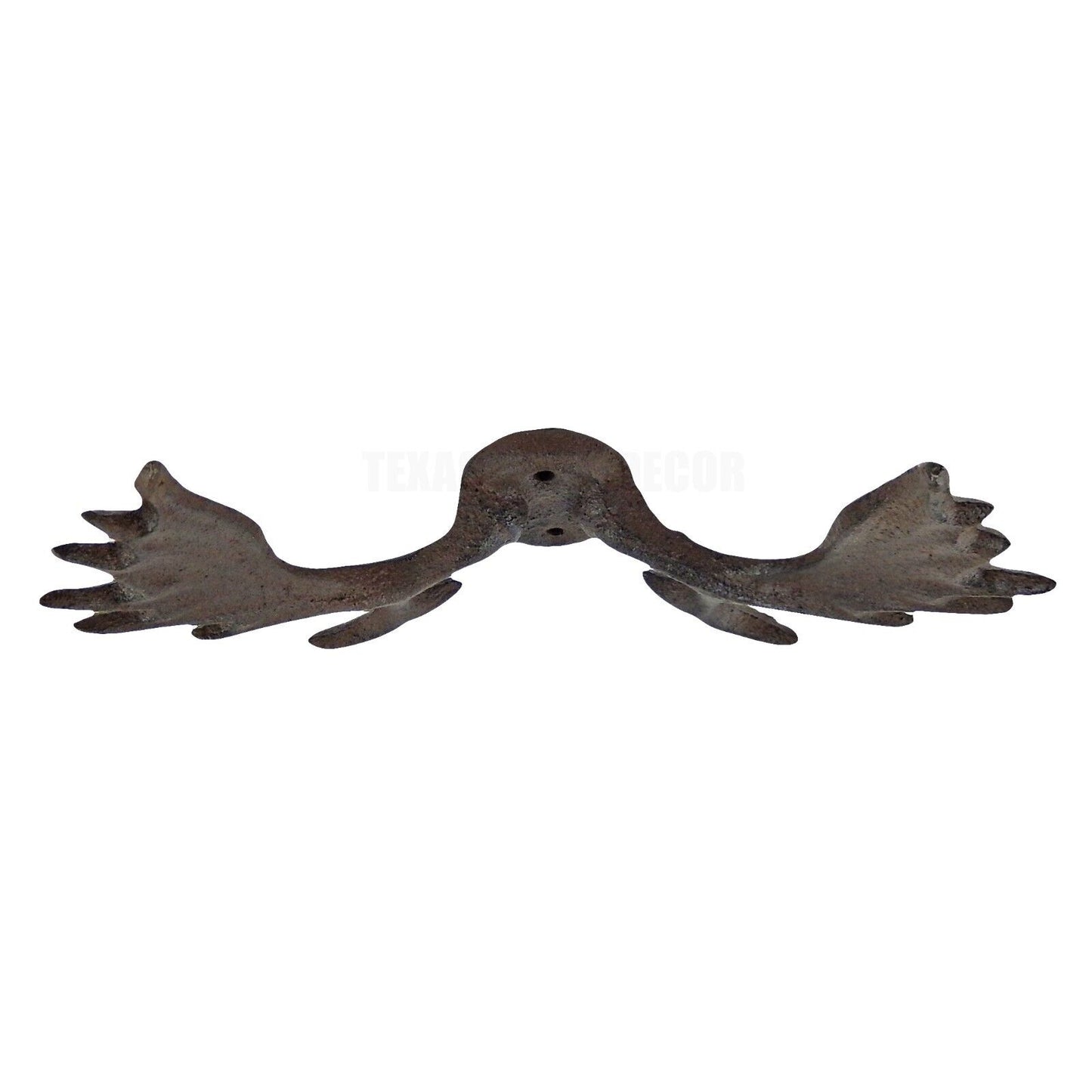 Moose Antler Wall Hook Rack Cast Iron Coat Towel Key Hanger Lodge Decor Brown