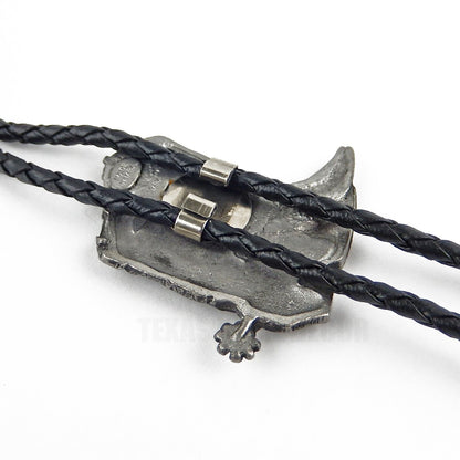 Western Cowboy Boots Floral Bolo Tie Black 36 in Braided Cord Made in USA
