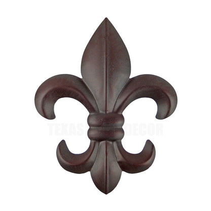 2 Metal Fleur De Lis Wall Decor Lightweight 3 Dimensional Design Dark Brown 8 in