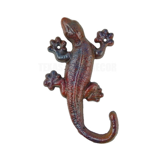 Colorful Lizard Gecko Tail Wall Hook Cast Iron Key Towel Coat Purse Hanger