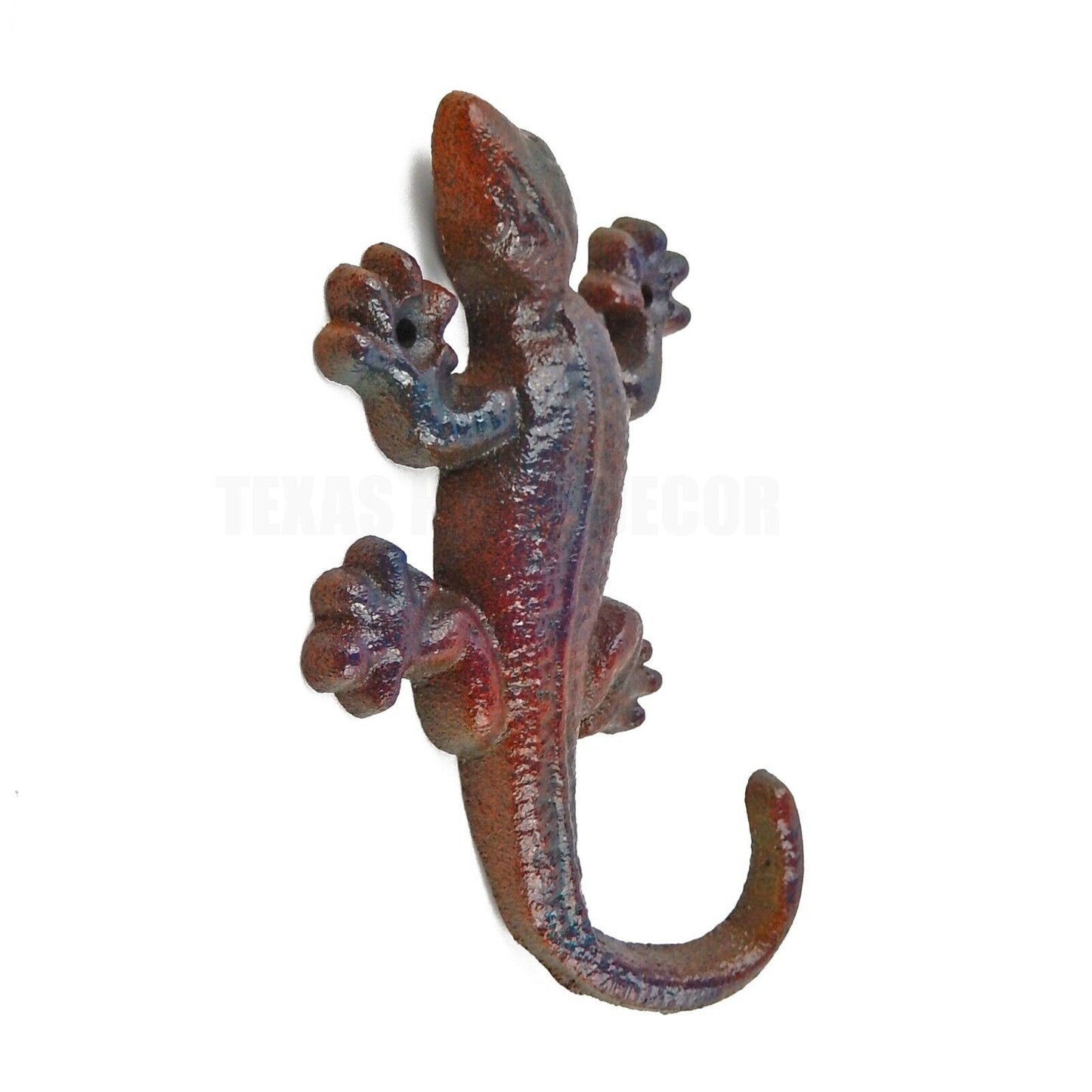 Colorful Lizard Gecko Tail Wall Hook Cast Iron Key Towel Coat Purse Hanger