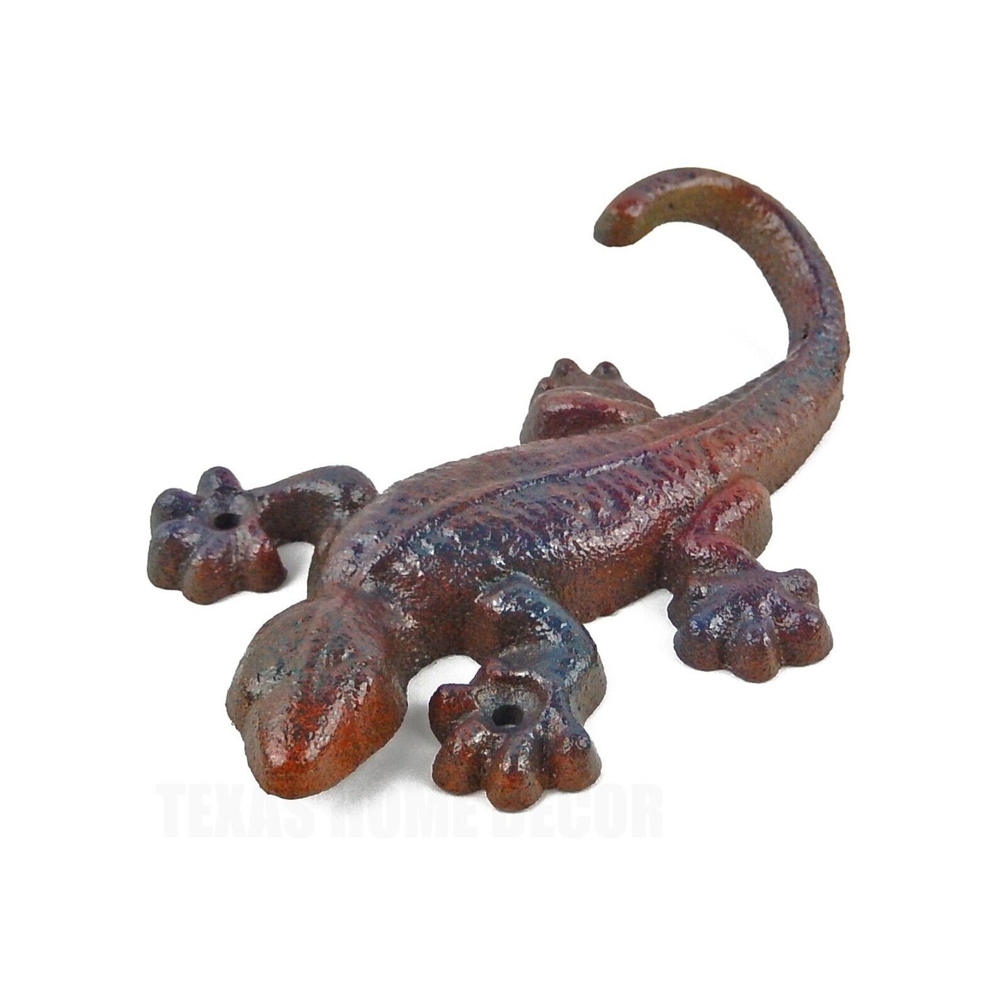 Colorful Lizard Gecko Tail Wall Hook Cast Iron Key Towel Coat Purse Hanger