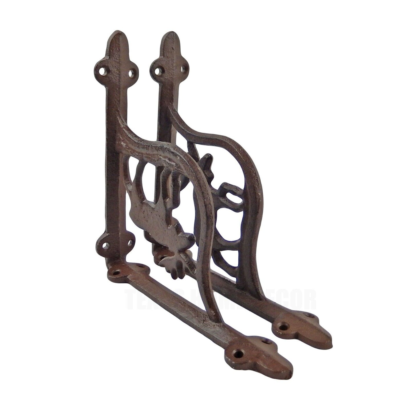 2 Moose Shelf Brackets Cast Iron Rustic Brown Cabin Lodge Hunter Decor 7 inch