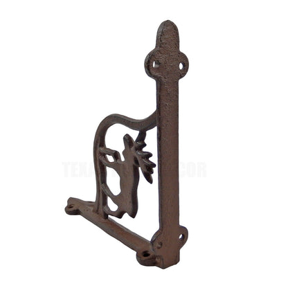 2 Moose Shelf Brackets Cast Iron Rustic Brown Cabin Lodge Hunter Decor 7 inch