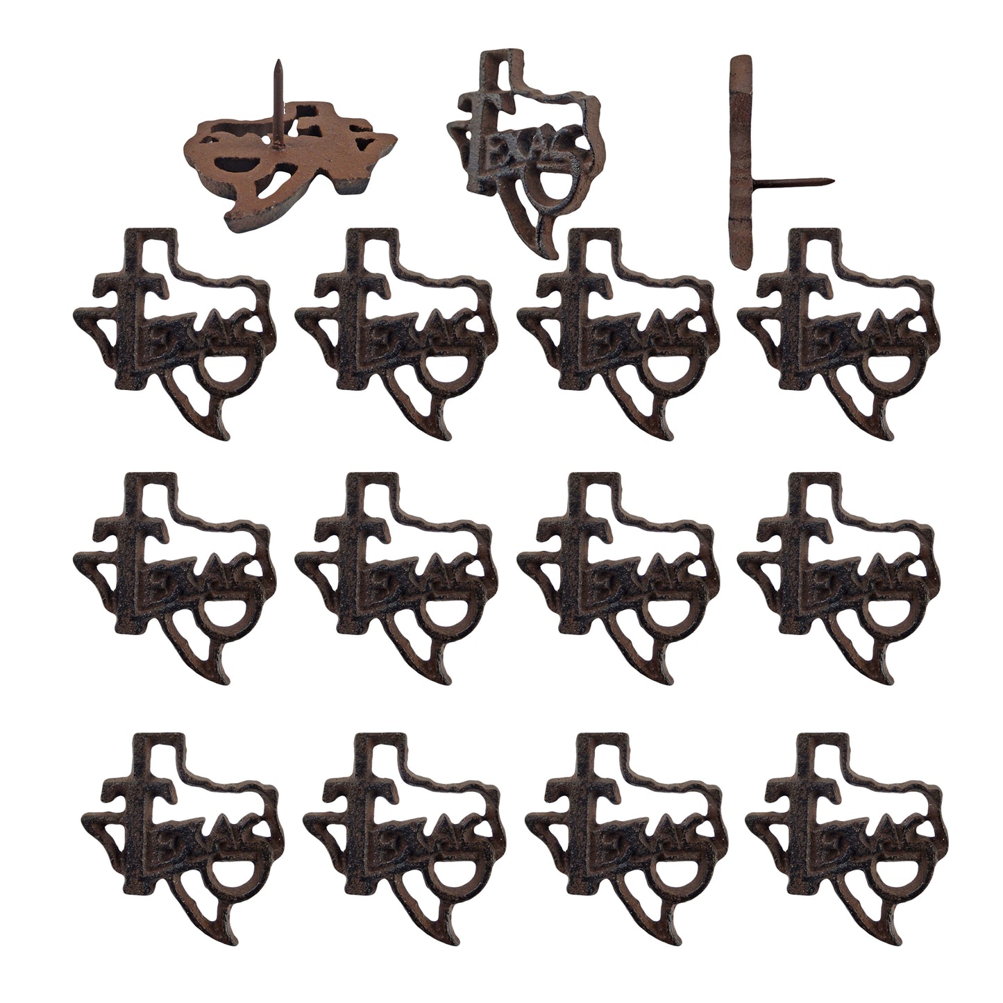 12 Rustic Texas Map Outline Tacks Craft Pin Nail Custom Work Cast Iron Western