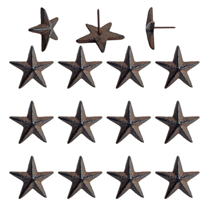 12 Texas Star Nails Cast Iron 1 3/4 inch Tacks Rustic Western with 1 inch Nail