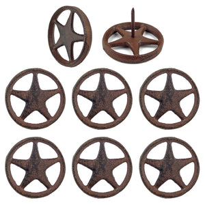 Round Star With Ring Nails 2 1/4 inch Head Craft Pin Rustic Brown (Pack of 6)