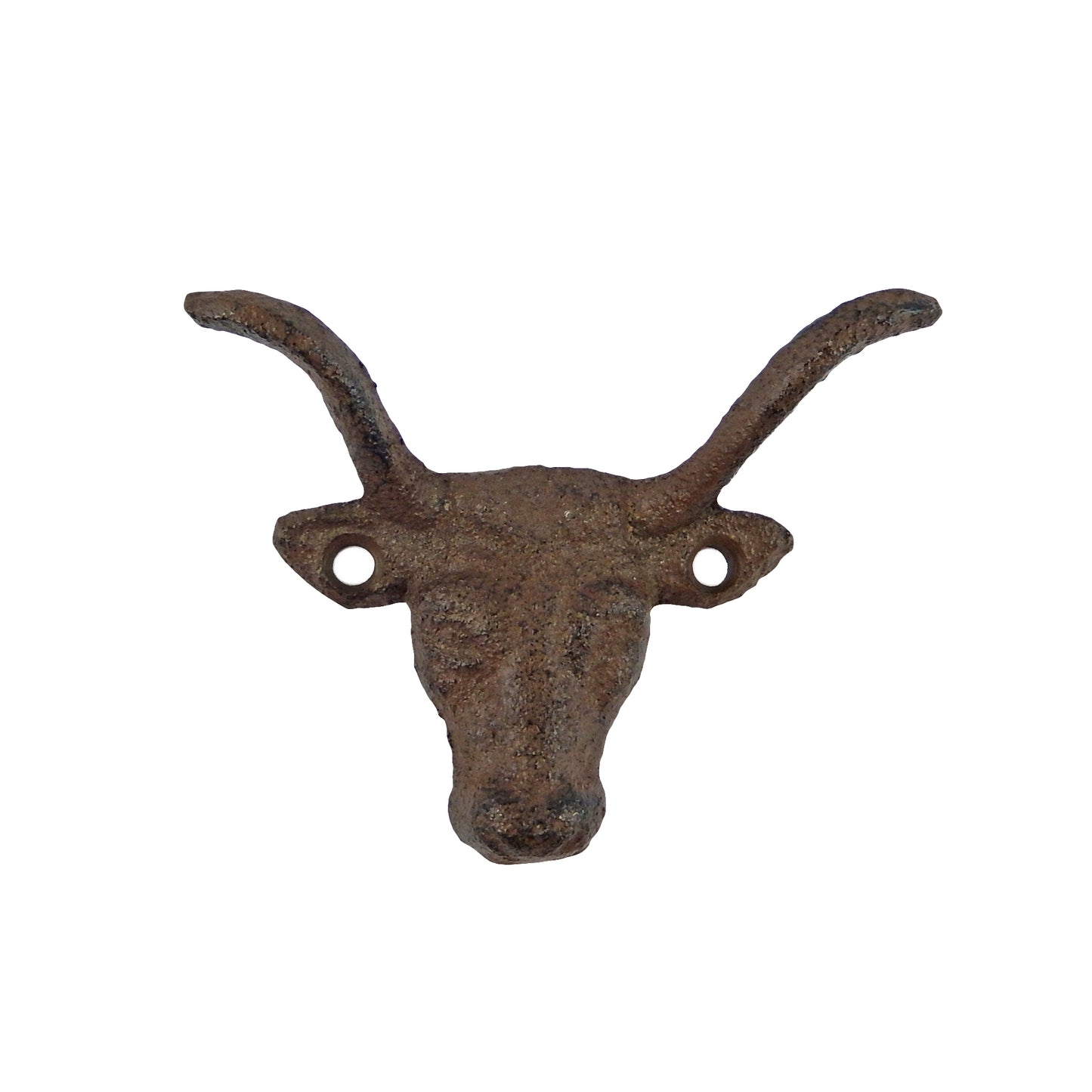 Longhorn Steer Hook Cast Iron Rustic Western Key Towel Coat Hanger (Pack of 6)