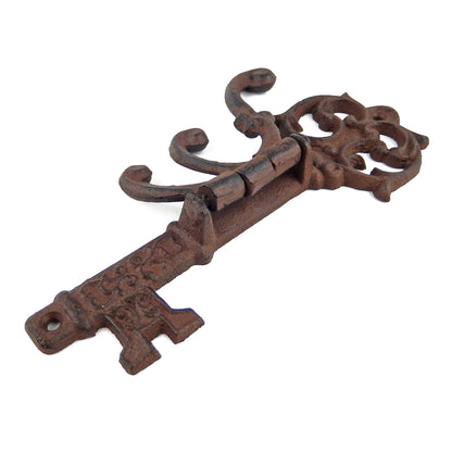 Skeleton Key Shape Swivel Hook Rustic Cast Iron Coat Hat Purse Towel Hanger