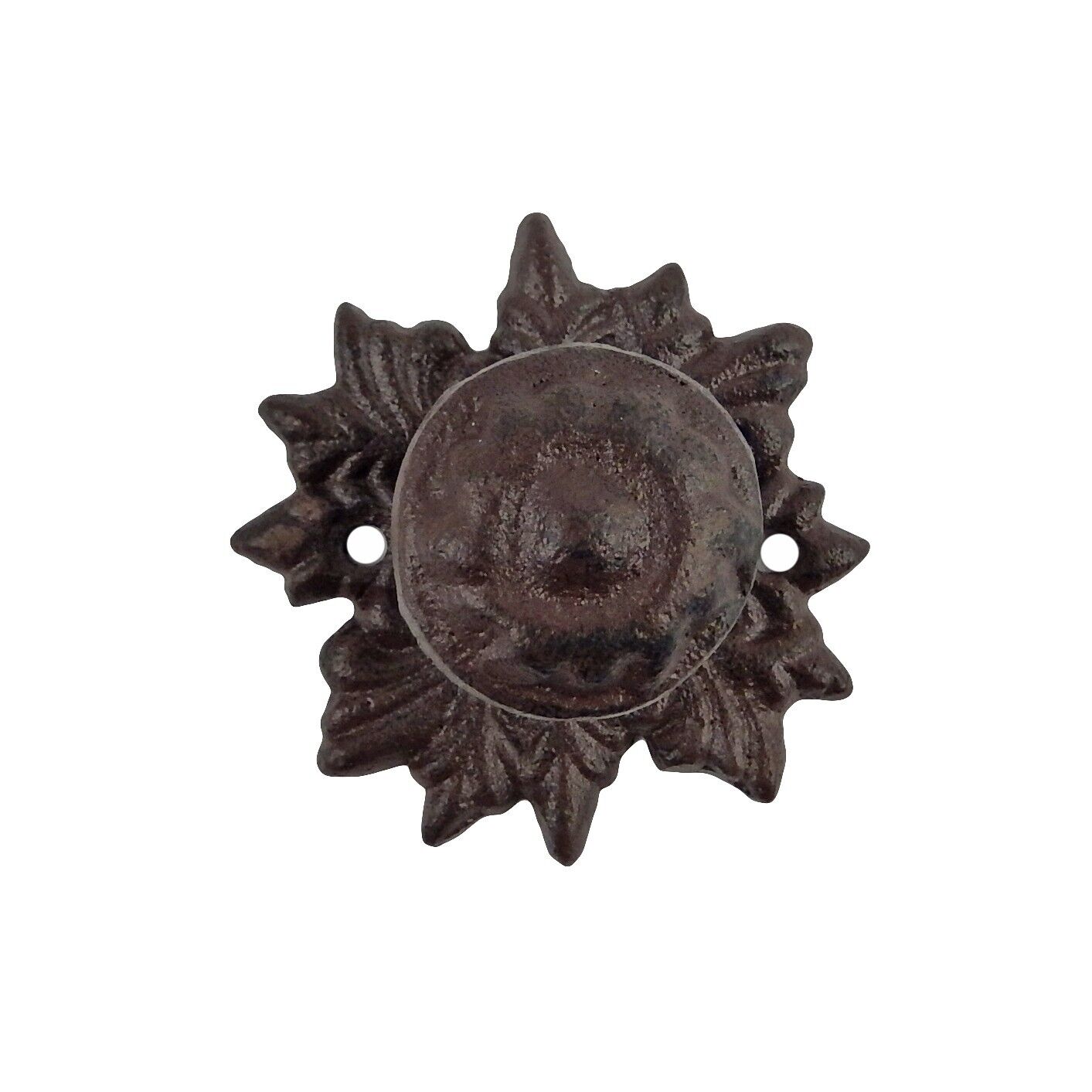 Cast Iron Floral Drawer Knob Pull Wall Hook Hanger Antique Style Rustic Brown