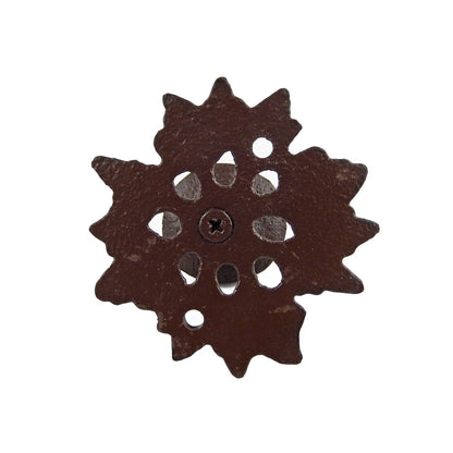 Cast Iron Floral Drawer Knob Pull Wall Hook Hanger Antique Style Rustic Brown