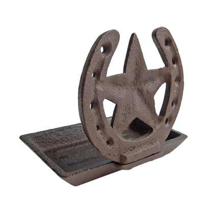 Western Rustic Cast Iron Soap Dish Star Horseshoe Wall Mounted Bath Accessory