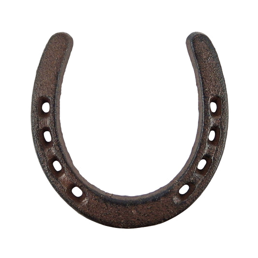 Rustic Lucky Horseshoe Cast Iron Decorative Brown Western Decor 4.5 x 4.5 inch