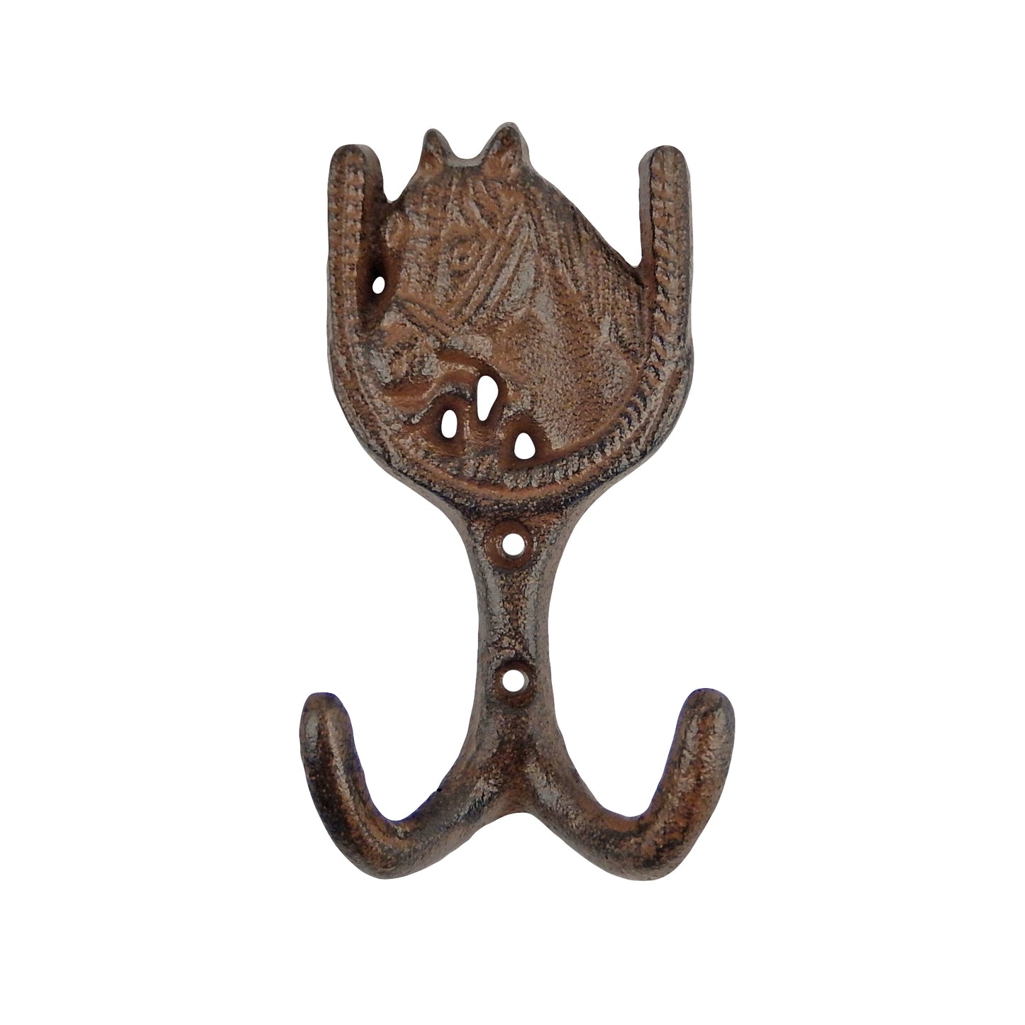 Rustic Horseshoe Horse Double Wall Hook Cast Iron Key Towel Coat Hanger