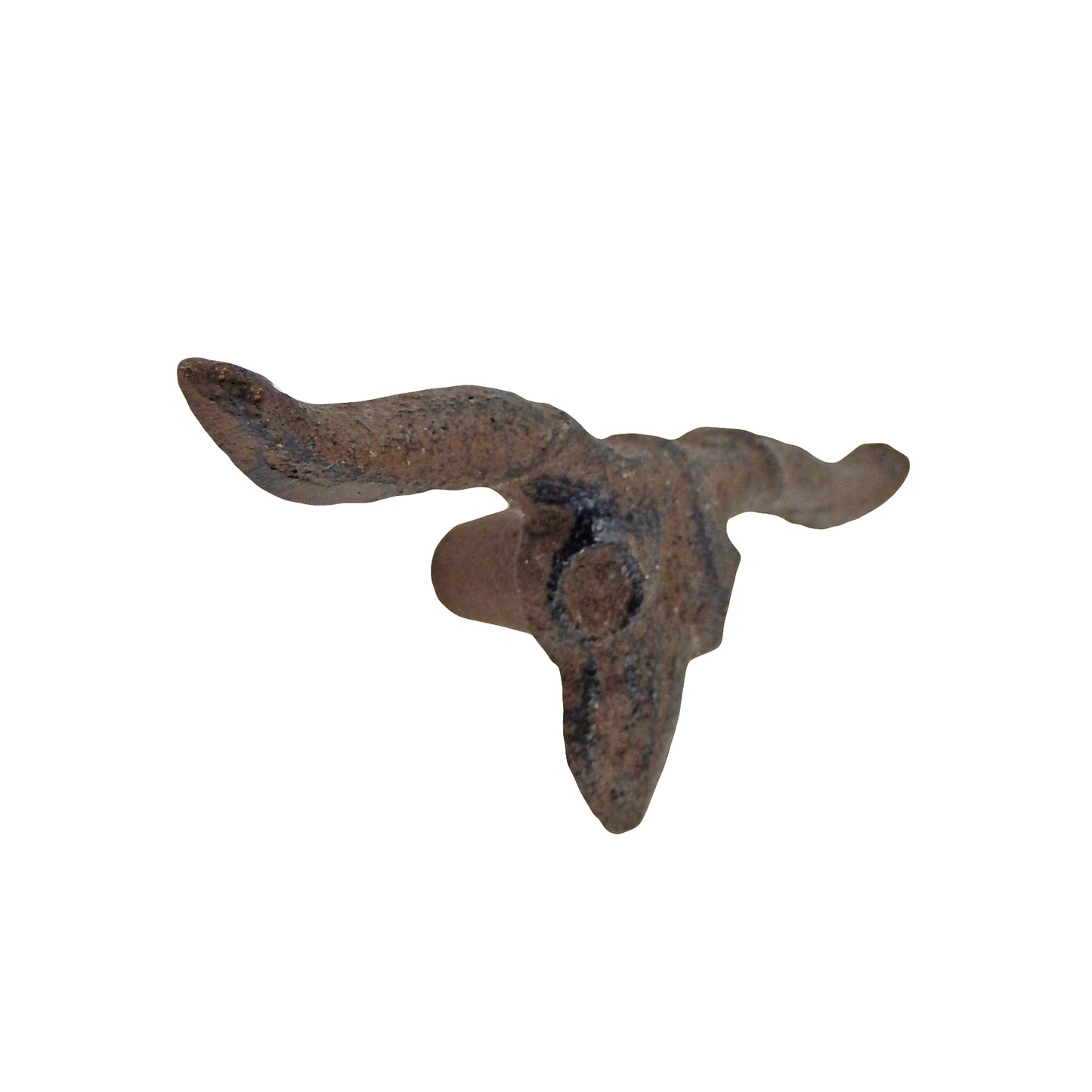 6 Longhorn Steer Drawer Pull Handle Knob Brown 3 1/2 inch Cast Iron Western