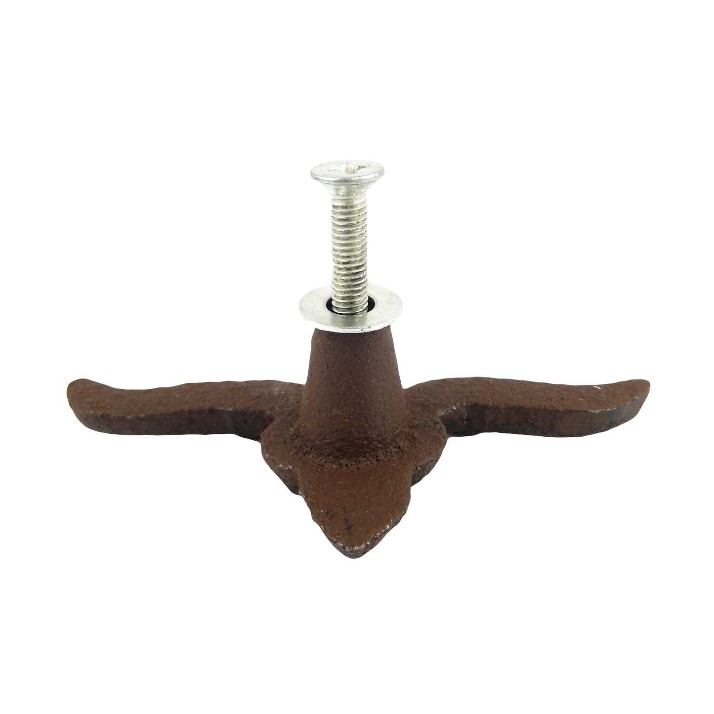 6 Longhorn Steer Drawer Pull Handle Knob Brown 3 1/2 inch Cast Iron Western