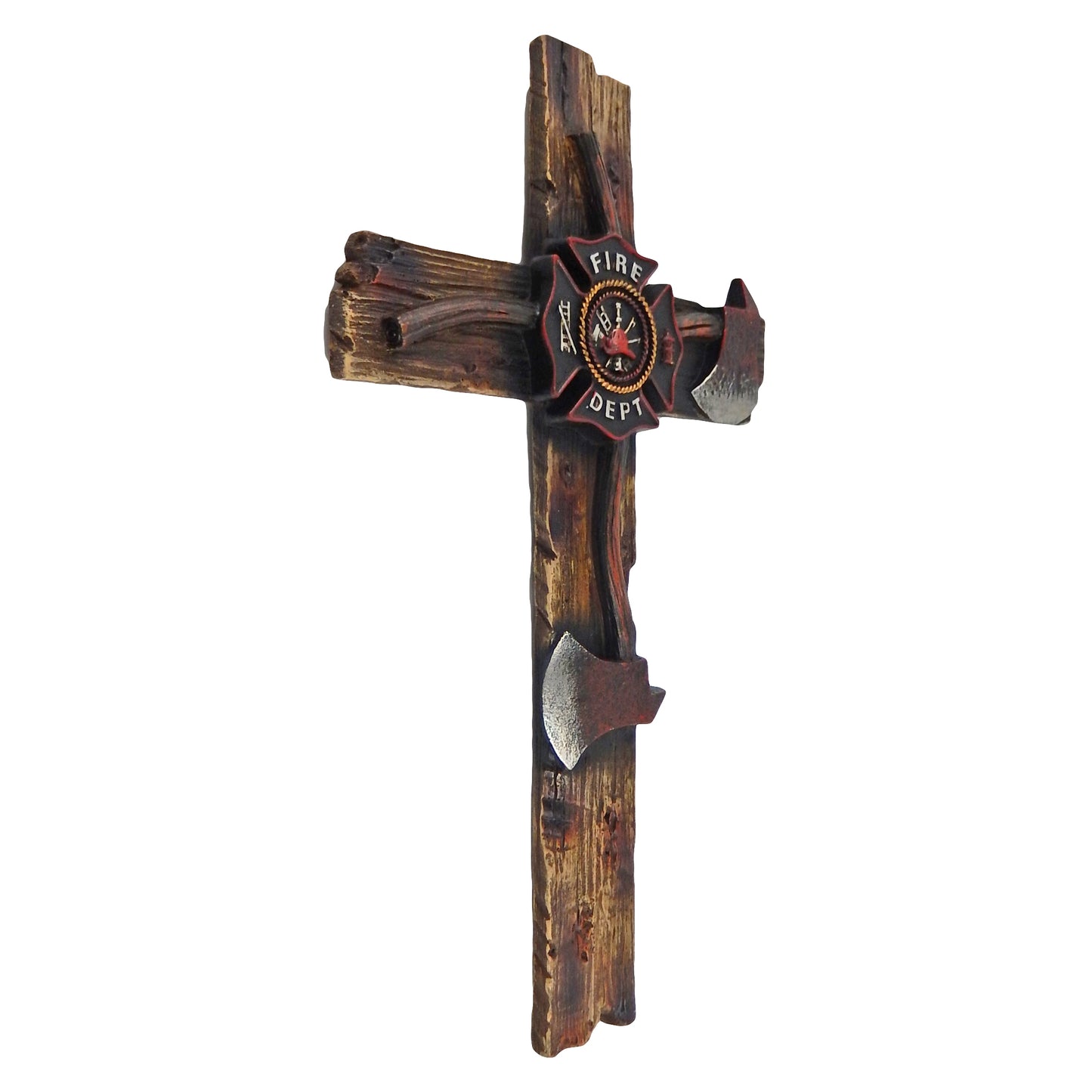 Fireman Decorative Wall Cross Axe Maltese Fire Department Emblem Firefighter 12"