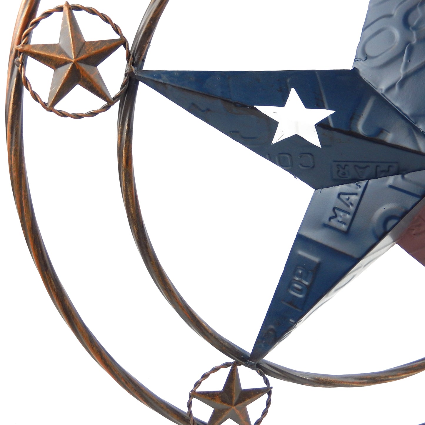 Welcome Texas Flag Barn Star Wall Decor License Plate Look Rustic 24 inch