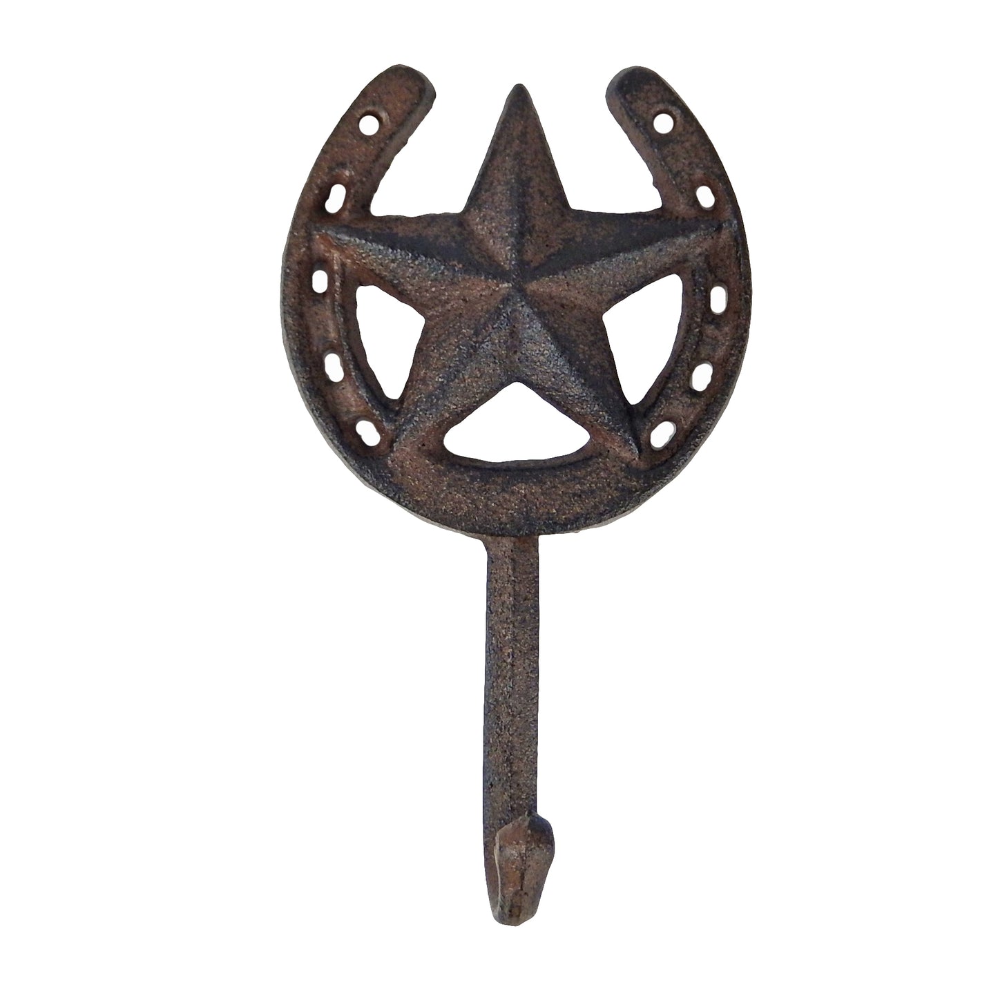 Horseshoe Star Key Hook Towel Hat Coat Hanger Rustic Cast Iron Antique Style