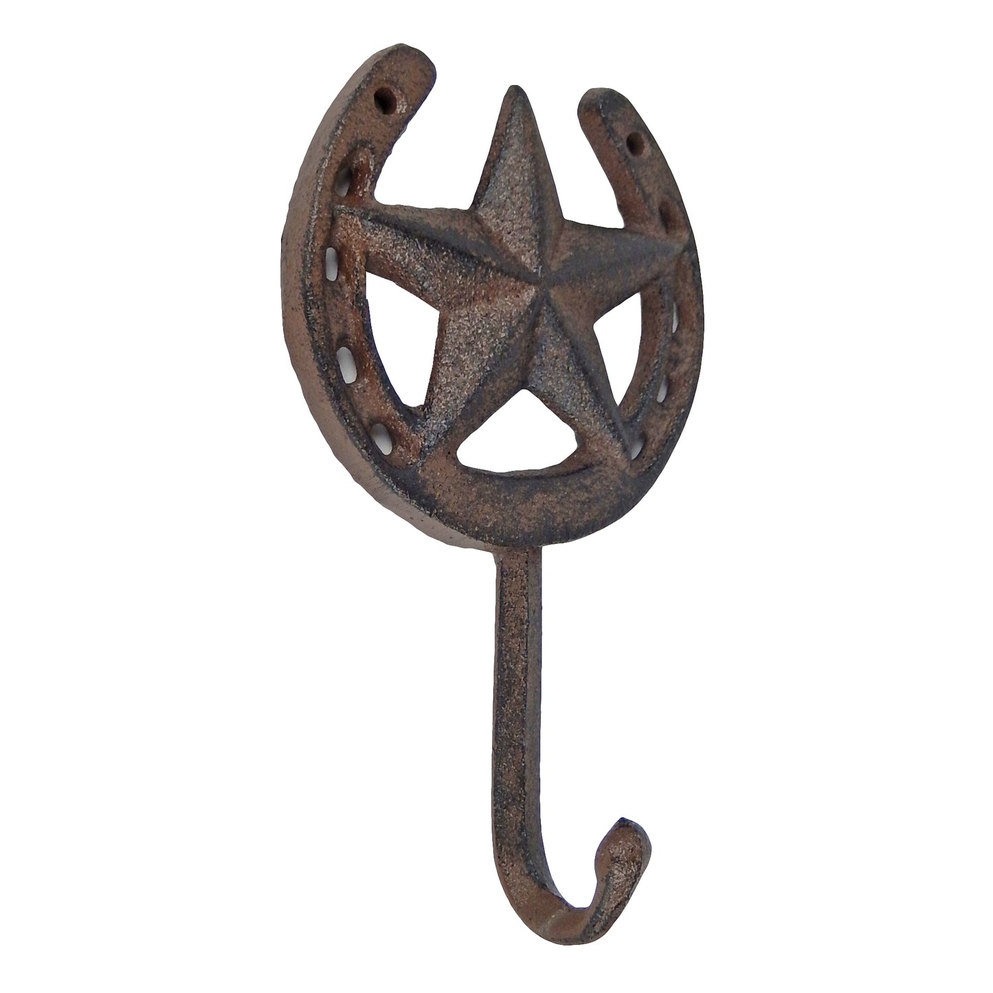 Horseshoe Star Key Hook Towel Hat Coat Hanger Rustic Cast Iron Antique Style