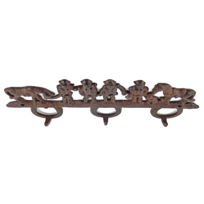 Cowboys Horses Key Rack Cast Iron Horseshoes Towel Coat Hook Hanger Wall Mounted