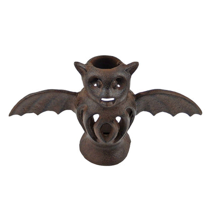 Rustic Cast Iron Bat Candle Holder Halloween Haunted House Home Decor 10 inch