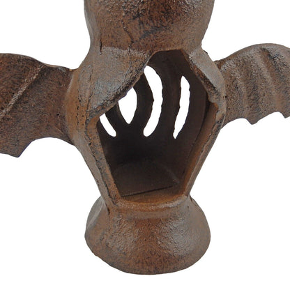 Rustic Cast Iron Bat Candle Holder Halloween Haunted House Home Decor 10 inch