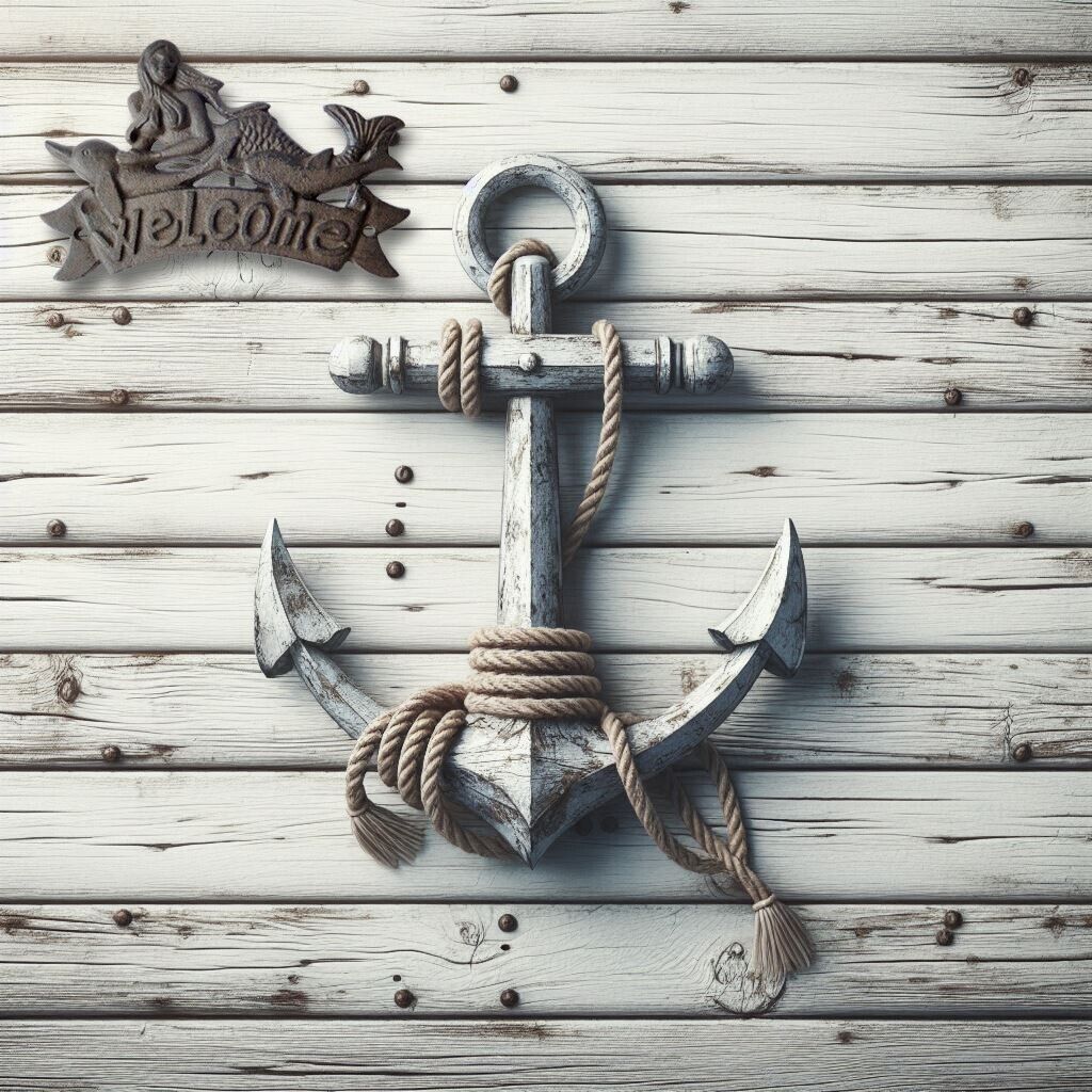 Cast Iron Mermaid Dolphins Welcome Wall Plaque Sign Nautical Decor Rustic Brown