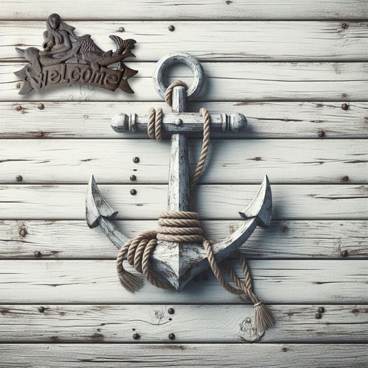 Cast Iron Mermaid Dolphins Welcome Wall Plaque Sign Nautical Decor Rustic Brown