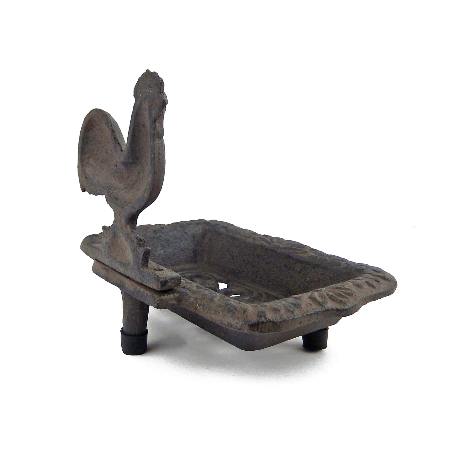 Rooster Soap Dish Cast Iron Country Decor Rustic Antique Style Floral Bathroom