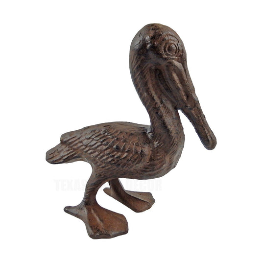 Pelican Cast Iron Figurine Statue Nautical Beach Garden Decor Rustic Brown