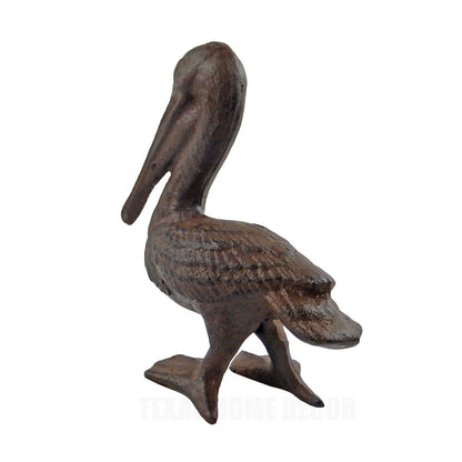 Pelican Cast Iron Figurine Statue Nautical Beach Garden Decor Rustic Brown