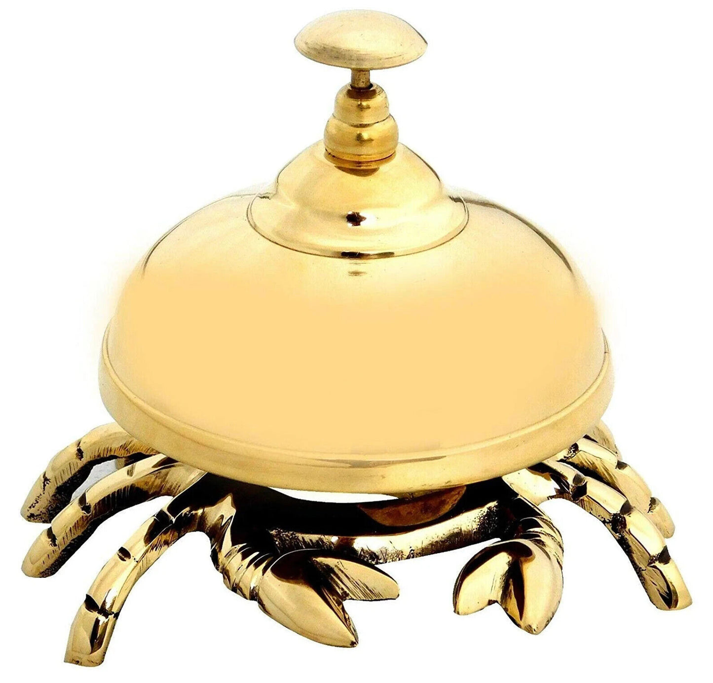 Crab Desk Service Call Bell Restaurant Hotel Counter Reception Solid Brass