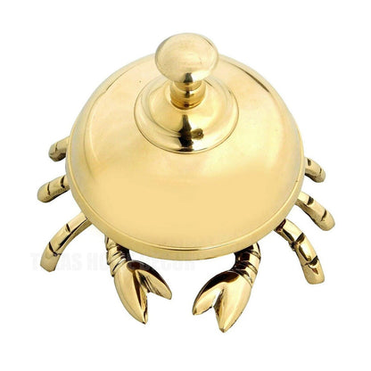 Crab Desk Service Call Bell Restaurant Hotel Counter Reception Solid Brass